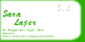 sara lajer business card