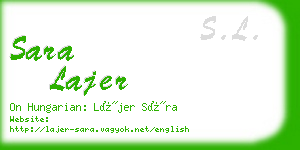 sara lajer business card